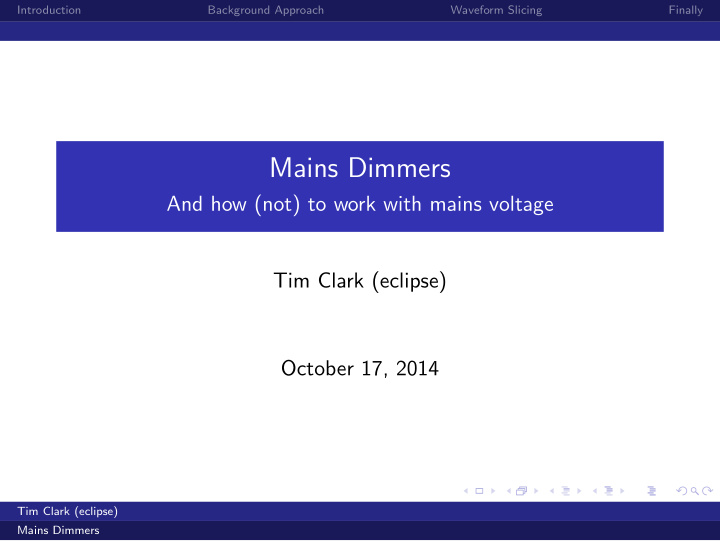 mains dimmers