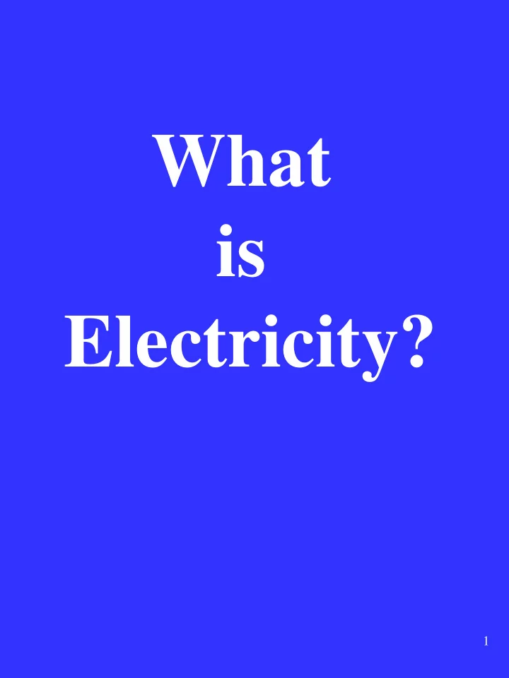 what is electricity