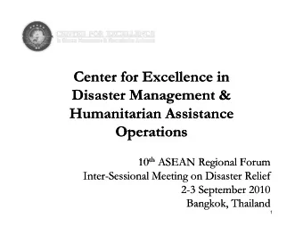 C  C  Center for Excellence in  Center for Excellence in  f  f  E  E  ll  ll  i  i  Disaster