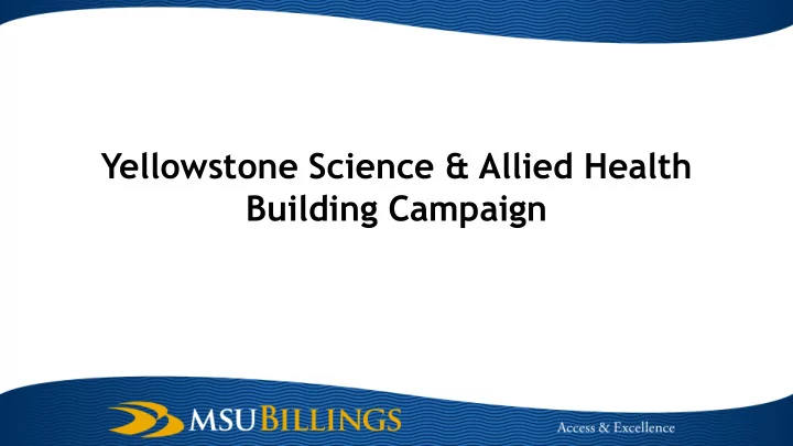 building campaign did you know