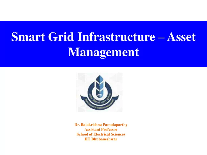 smart grid infrastructure asset