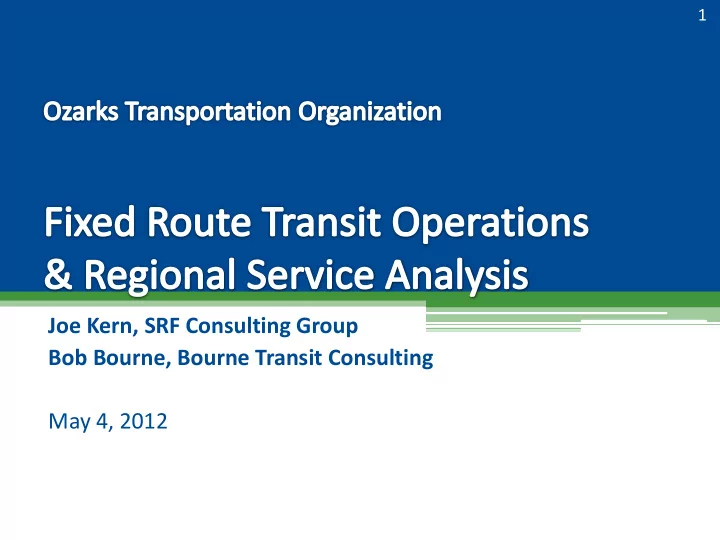 joe kern srf consulting group bob bourne bourne transit