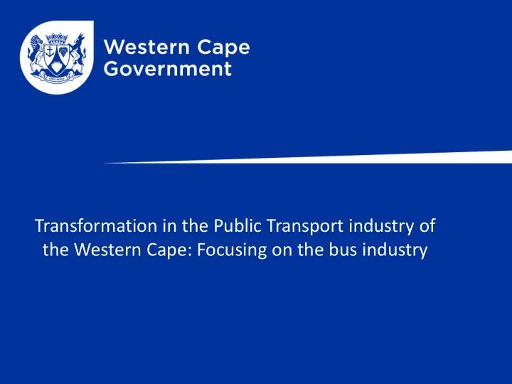 western cape background made up of one metro and five
