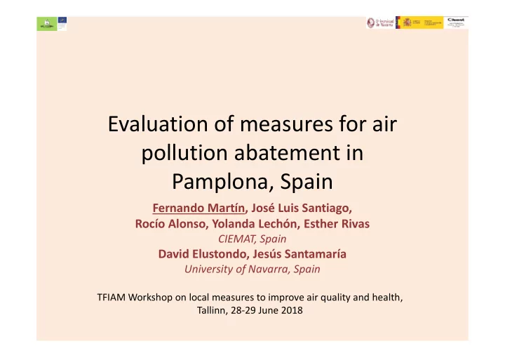 evaluation of measures for air pollution abatement in