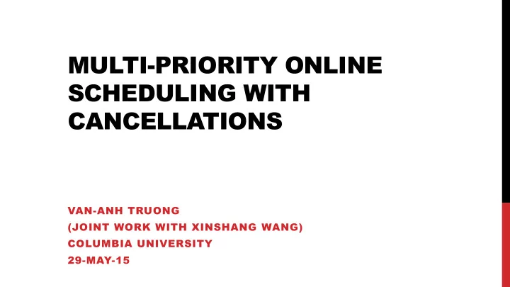 scheduling with