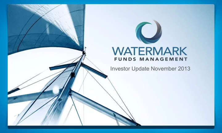 investor update november 2013