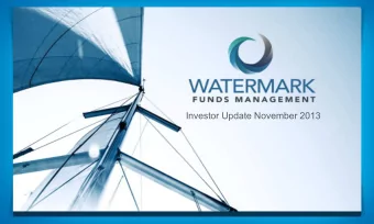 Investor Update November 2013  Agenda  Outlook for the Australian Economy  Investment