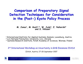 Comparison of Preparatory Signal  Comparison of Preparatory Signal  Detection Techniques for