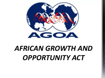 OPPORTUNITY ACT  The Four Pillars of U.S. Policy in Africa  Strengthen Democratic Institutions  1.