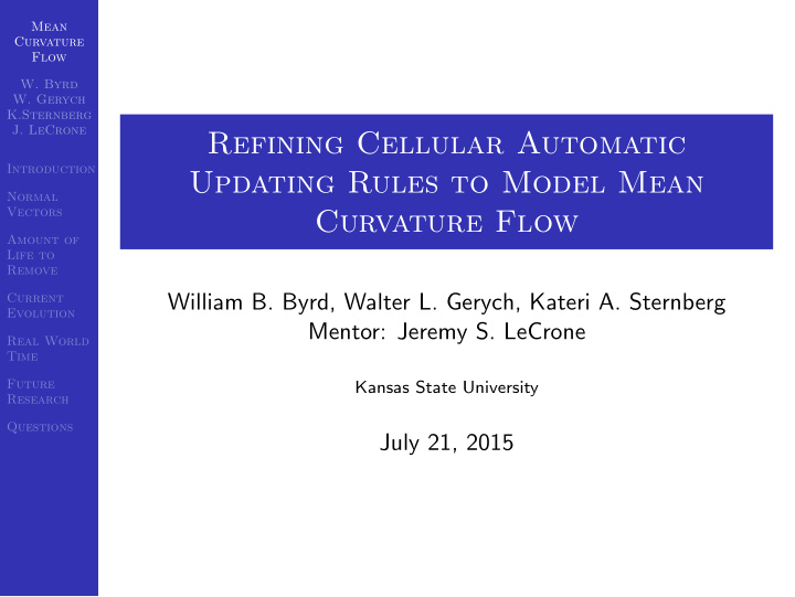 refining cellular automatic