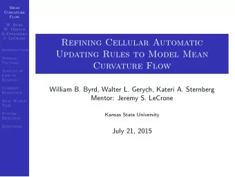 Refining Cellular Automatic  Introduction  Updating Rules to Model Mean  Normal  Vectors  Curvature