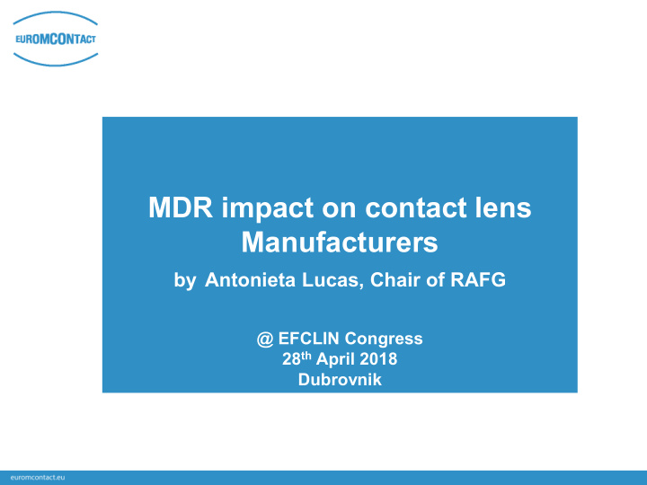 mdr impact on contact lens