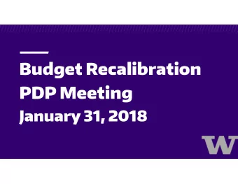 PDP Meeting  January 31, 2018  1  Agenda  Further discussion of actualizing the collaboration