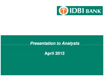 Presentation to Analysts  Presentation to Analysts  y  April 2012  April 2012  p  Genesis  Genesis