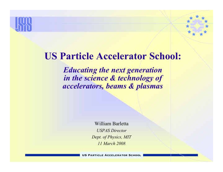 us particle accelerator school