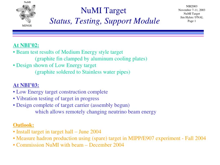 numi target