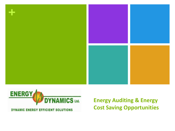 energy auditing energy cost saving opportunities agenda 1