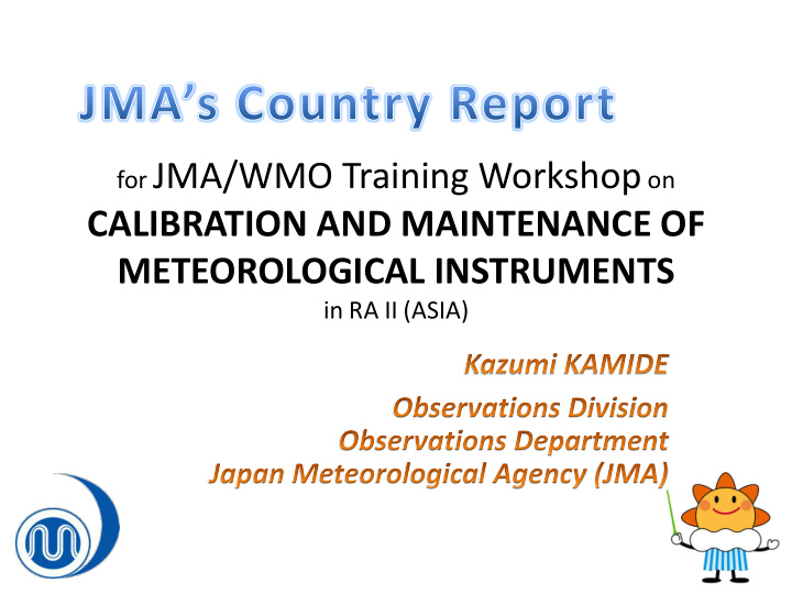 calibration and maintenance of meteorological instruments