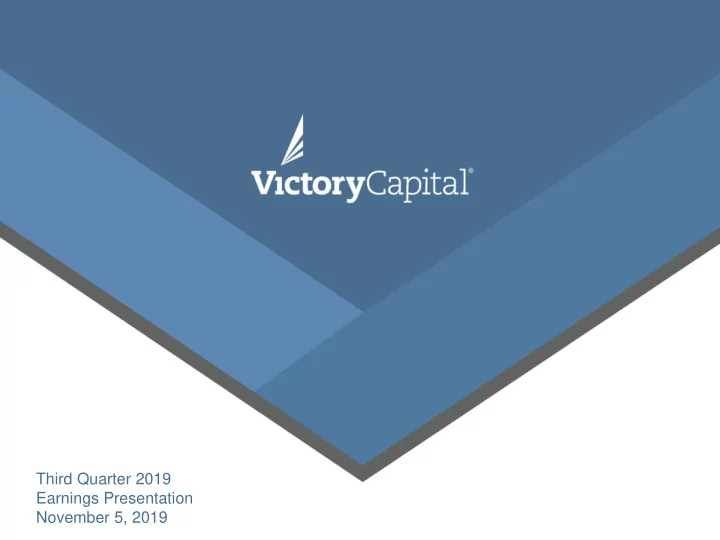 third quarter 2019 earnings presentation november 5 2019
