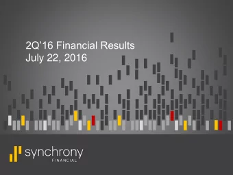 2Q16 Financial Results  July 22, 2016  Disclaimers  Cautionary Statement Regarding