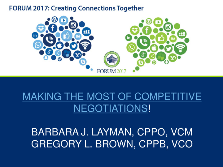 making the most of competitive negotiations barbara j