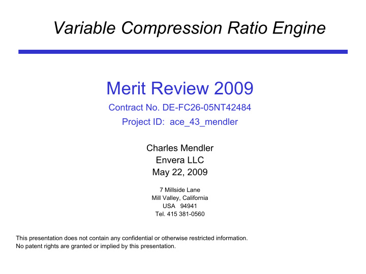 merit review 2009
