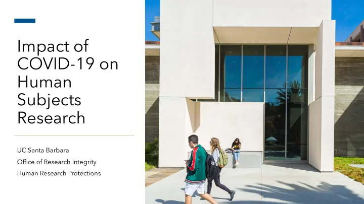 impact of covid 19 on human subjects research