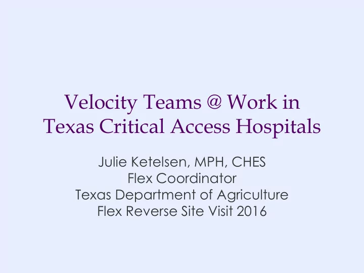 velocity teams work in
