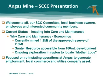 Angas Mine  SCCC Presentation  Welcome to all, our SCC Committee, local business owners,