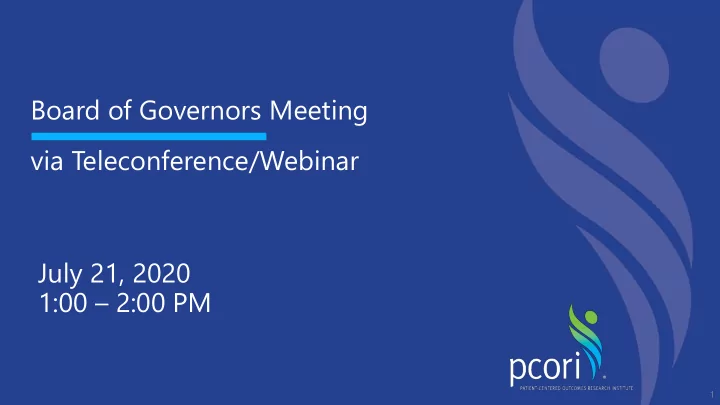 board of governors meeting via teleconference webinar