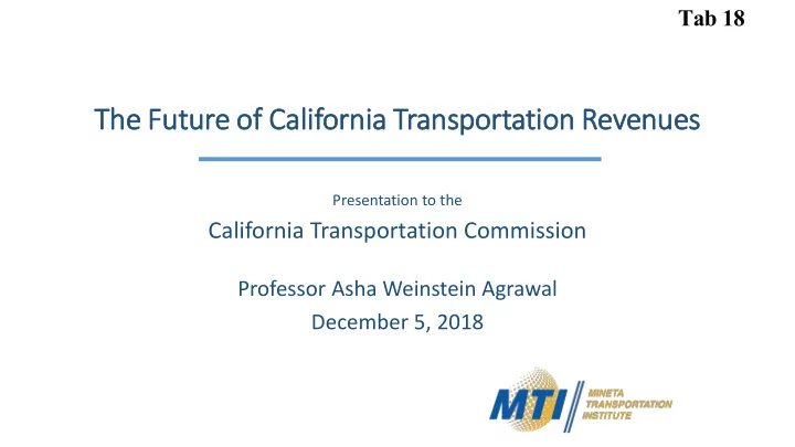n revenues the e future e of f cali lifornia a