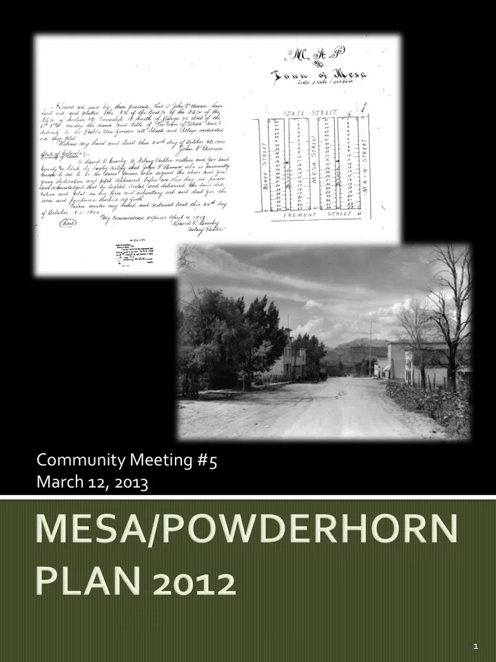 community meeting 5 march 12 2013