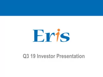 Q3 19 Investor Presentation  Safe Harbor Statement  This presentation contains forward-looking