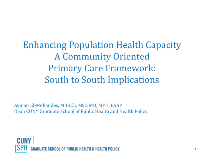 enhancing population health capacity
