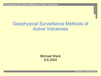 Geophysical Surveillance Methods of  Active Volcanoes  Michael Wack  8.6.2004  Michael Wack