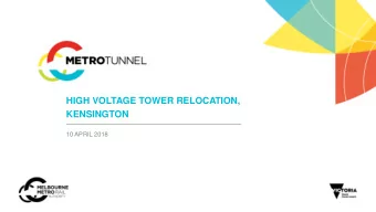 HIGH VOLTAGE TOWER RELOCATION,  KENSINGTON  10 APRIL 2018  AGENDA  1. Community issues and concerns