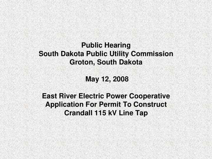 public hearing south dakota public utility commission