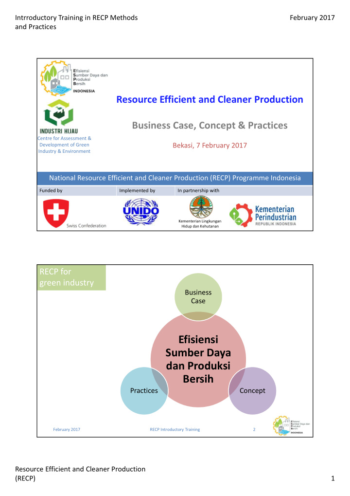 efisiensi sumber daya dan produksi bersih