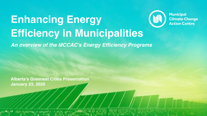 enhancing energy efficiency in municipalities