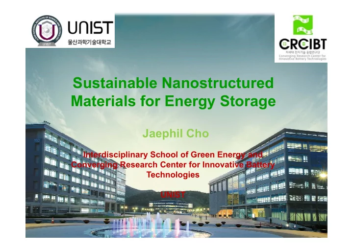 sustainable nanostructured materials for energy storage m