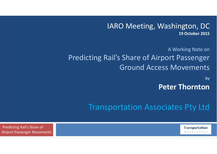 transportation associates pty ltd