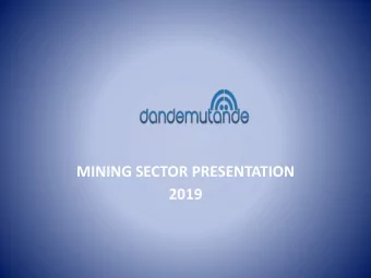 MINING SECTOR PRESENTATION  2019  WHO ARE WE?  A Class A Internet Access Provider  Over 20