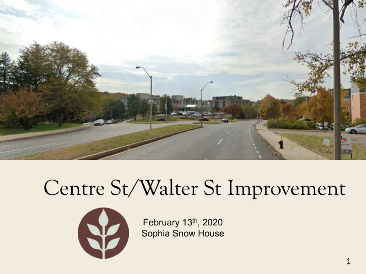 centre st walter st improvement