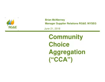 (CCA)  rge.com  1  Overview    Brief Description of the Tariff Rules    RG&amp;E