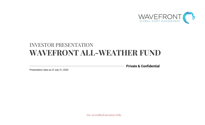 wavefront all weather fund