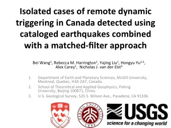 Isolated  cases  of  remote  dynamic    triggering  in  Canada  detected