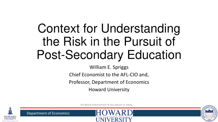 context for understanding the risk in the pursuit of post