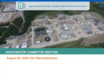 WASTEWATER COMMITTEE MEETING  August 26, 2020 (Via Teleconference)  CLICK TO EDIT MASTER TITLE