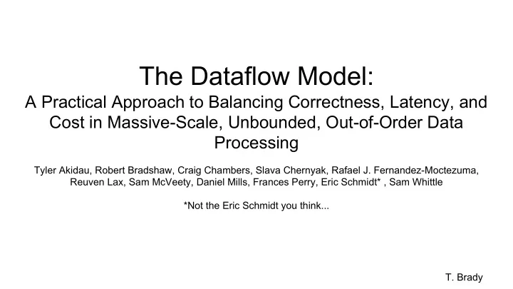 the dataflow model