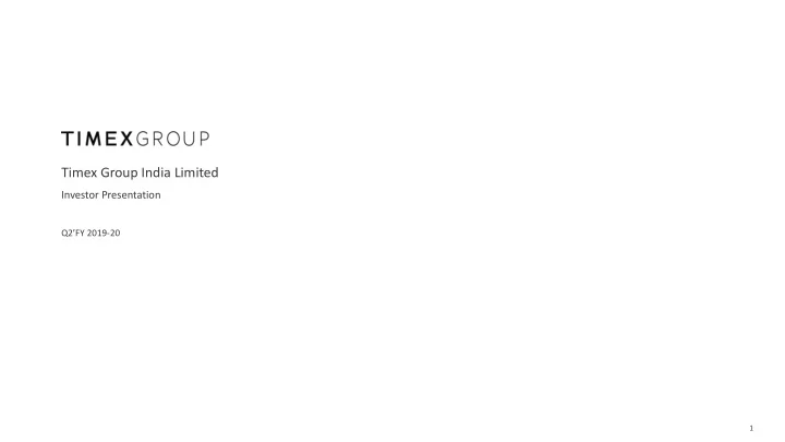 timex group india limited